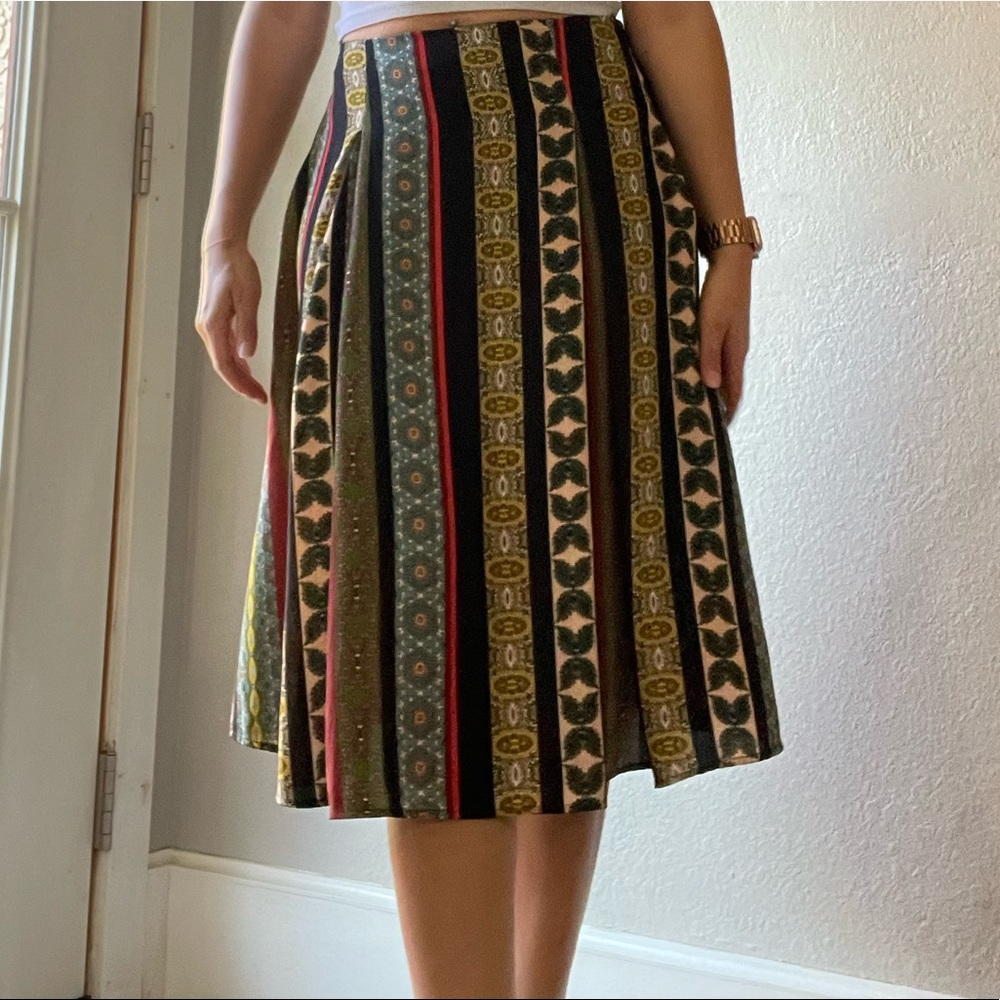 Pleated patchwork skirt Anthropologie